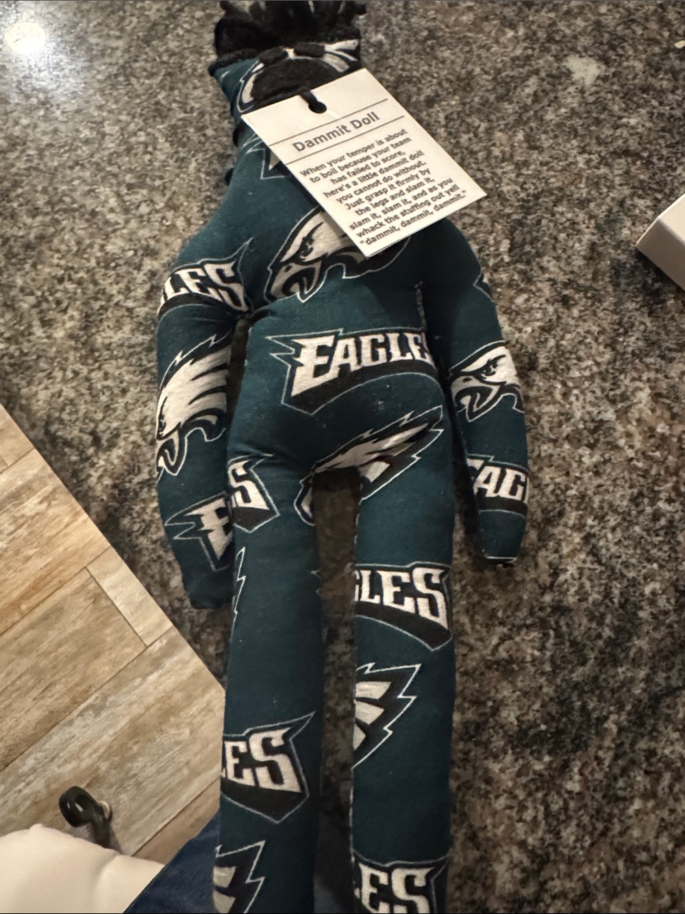 Dammit Doll Plush in Teal Philadelphia Eagles Print - Sports Fan Gift